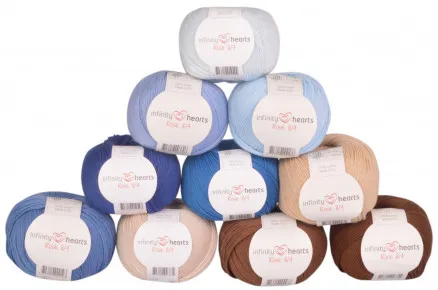 Infinity Hearts Rose 8/4 Lot de fils 16 nuances brunes et bleues - 10 pcs - Lot de fils 16 nuances brunes et bleues