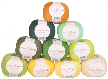 Infinity Hearts Rose 8/4 Lot de fils 19 nuances de vert et de jaune - 10 pcs - nuances de vert et de jaune