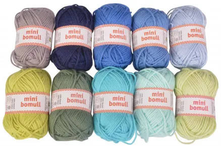 Järbo Minibomull Coffret de fils 11 nuances de bleu et de vert 10g - 10 pcs - Järbo Minibomull Coffret de fils 11 nuances de bleu et de vert