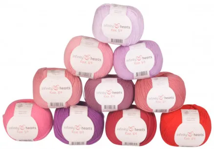 Infinity Hearts Rose 8/4 Lot de fils 22 Nuances de rose et de rouge - 10 pcs - Nuances de rose et de rouge