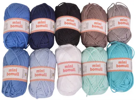 Järbo Minibomull Paquet de fils 09 Nuances de bleu et de gris 10g - 10 pcs - Järbo Minibomull Paquet de fils 09 Nuances de bleu et de gris