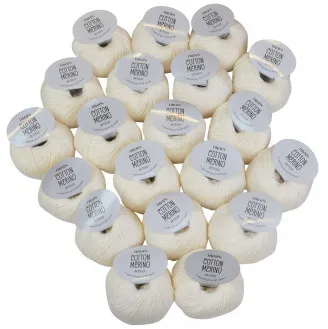 Drops Cotton Merino Pack de fils Unicolor 01 Naturel - 20 pcs - Drops Cotton Merino Pack de fils Unicolor 01 Naturel - 20 pcs