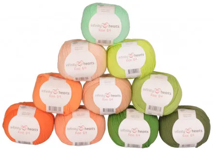 Infinity Hearts Rose 8/4 Lot de fils 26 Nuances d’orange et de vert - 10 pcs - Nuances d’orange et de vert