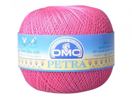 DMC Petra n° 8 Fil à crocheter Unicolor 53805 Cerise