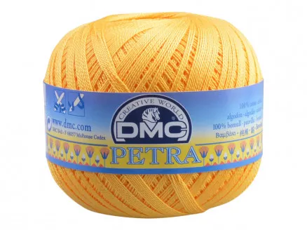 DMC Petra n° 8 Fil à crocheter Unicolor 5742 Jaune vif