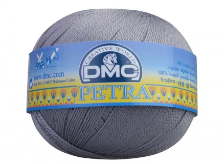 DMC Petra n° 8 Fil à crocheter Unicolor 5414 Gris moyen