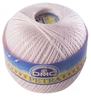 DMC Petra n° 8 Fil à crocheter Unicolor 54461 Rose Pâle